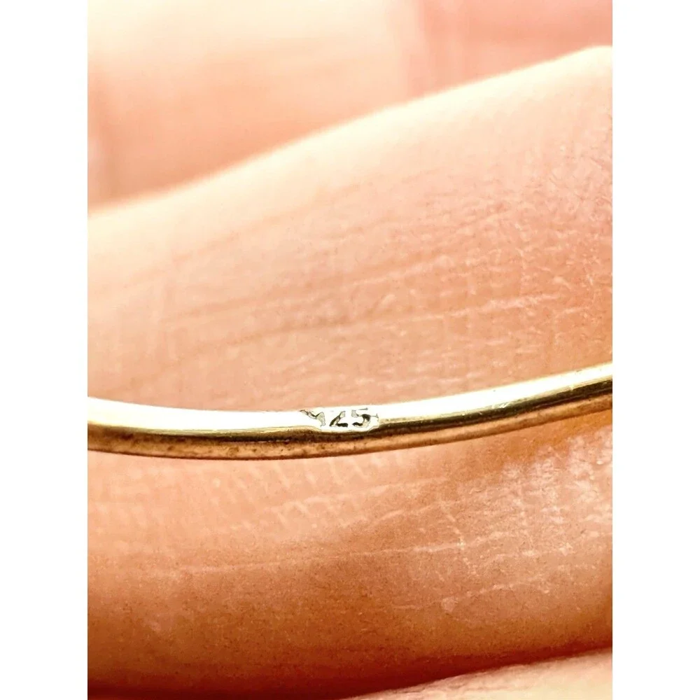 925 Sterling Silver Gold Vermeil Dainty Moon Ring Size 6.75